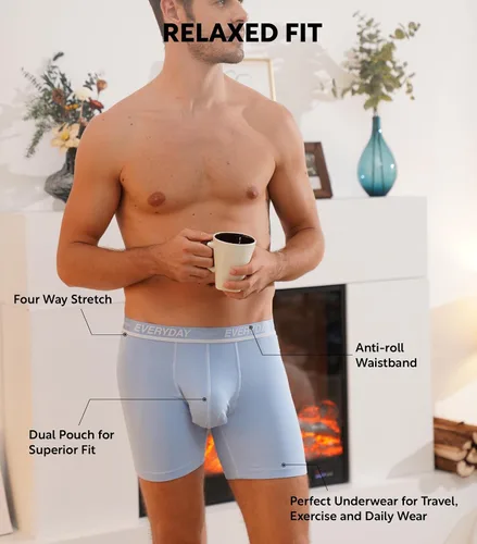 Vista 3 de Separatec Men's Underwear Cotton Boxer Briefs Breathable and Soft with Dual Pouch Design 7 Pack