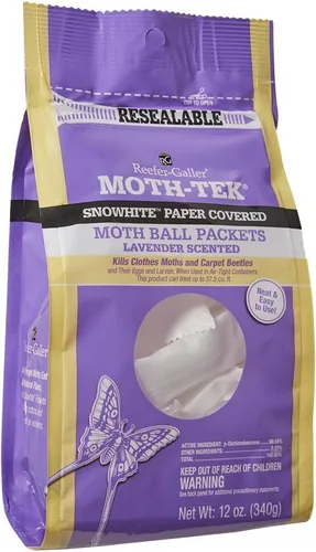 Vista 3 de Moth-Tek Snowhite - Paquetes de bolas de polilla perfumadas de lavanda, 12 onzas (3)