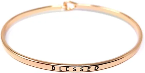 Vista 32 de By you - Brazalete con gancho, pulsera delgada grabada con un mensaje positivo e inspirador