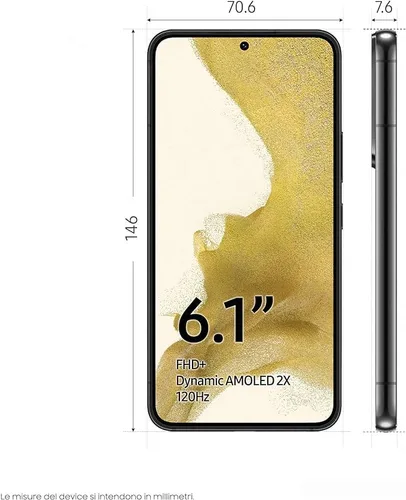 Vista 3 de SAMSUNG Galaxy S22 - Teléfono celular desbloqueado de fábrica, 128 GB, negro