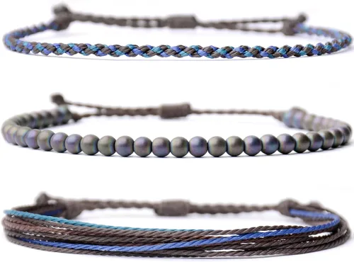 Vista 36 de Pulsera curativa hecha a mano con cuentas de piedra natural, regalo para hombres, pulsera de cuerda ajustable