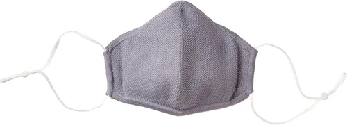 Vista 2 de Cable Stitch Unisex Mascarilla de punto reutilizable con bolsillo para filtro gris claro