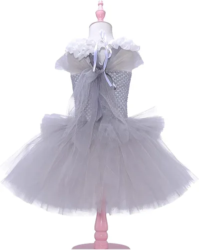 Vista 3 de Bonito vestido para niños pequeños, tutú de Halloween, payaso cosplay para niñas