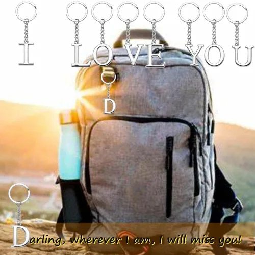Vista 6 de Yuxh Llavero A-Z de una sola letra llavero DIY llavero genial pequeño regalo