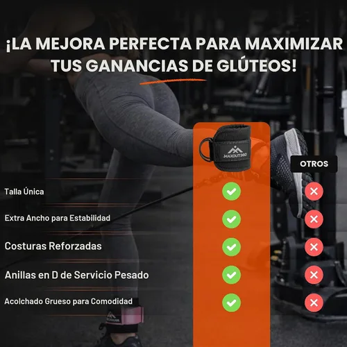 Vista 5 de Gym Ankle Straps for Cable Machine Par negro