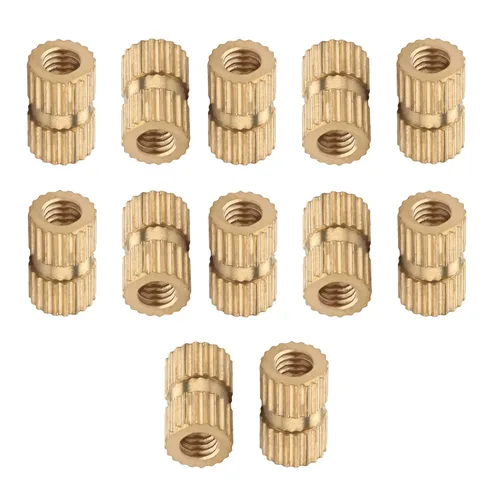 Vista 46 de Tuercas moleteadas de rosca hembra M2x3mm OD Tuercas de inserción roscadas de latón Tuercas de incrustación hidráulicas soldadas juntas Kit surtido