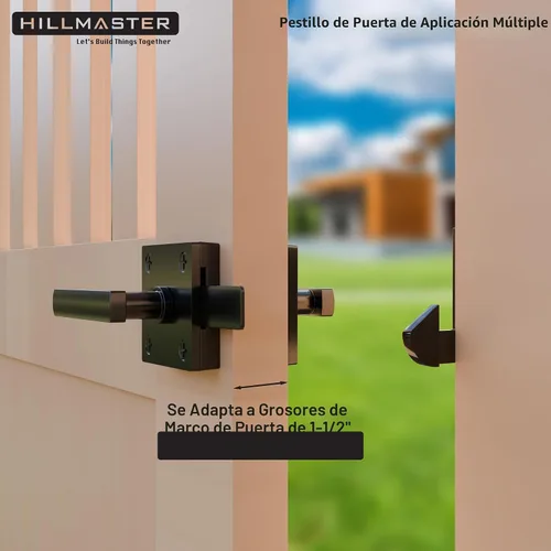 Vista 3 de Pestillo de puerta de doble lado HILLMASTER para valla de madera, pestillo de puerta basculante resistente para valla exterior, pestillo de puerta