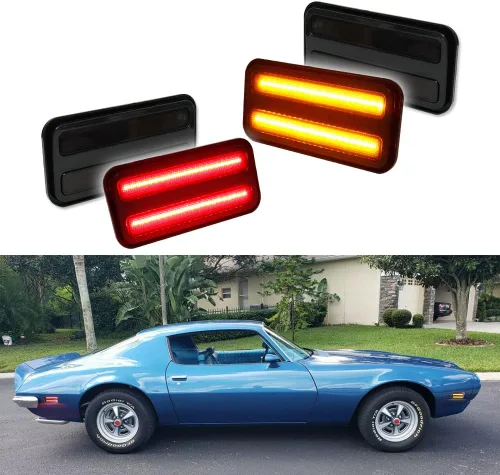 Vista 9 de Juego de carcasas de luces de halogéno para marcador lateral del parachoques delantero y trasero con lente ahumada para Pontiac Firebird Trans AM