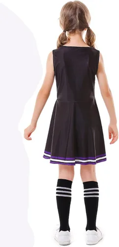 Vista 4 de Disfraces de animadora para niñas, vestidos de animadora, uniforme de animación, pompones