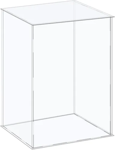Vista 11 de MECCANIXITY Vitrina de acrílico Caja de plástico Caja de almacenamiento de cubo transparente Ensamble escaparate de 14.1 x 12.2 x 10.2 pulgadas