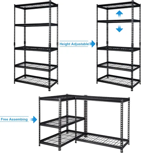 Vista 7 de Juggernaut Storage Pachira - Estantería de acero de 36 pulgadas de ancho x 18 pulgadas de profundidad x 72 pulgadas de alto, altura ajustable, 5