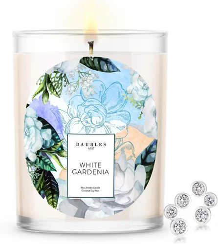 Vista 7 de Baubles Vela Premium Perfumada de Bambú y Joyería con Colgante Sorpresa en el Interior Vela Grande de 18 oz Hecha en EE.UU. Libre de Parafina