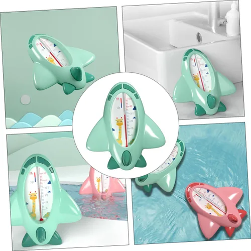 Vista 5 de TOYANDONA Termómetro de agua de baño verde plano de dibujos animados seguro PP Material recién nacido flotante Detector de temperatura para baño
