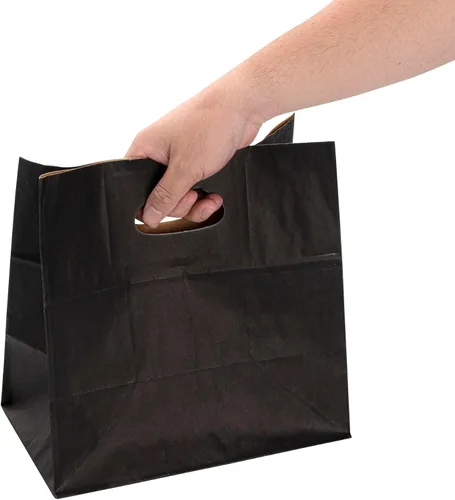 Vista 10 de Bag Tek Rectangle Paper Take Out Bag - with Handles - 11" x 7" x 11" - 100 count box