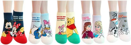 Vista 2 de Walkon Calcetines tobilleros con licencia de regalo coloridos para mujeres y niñas