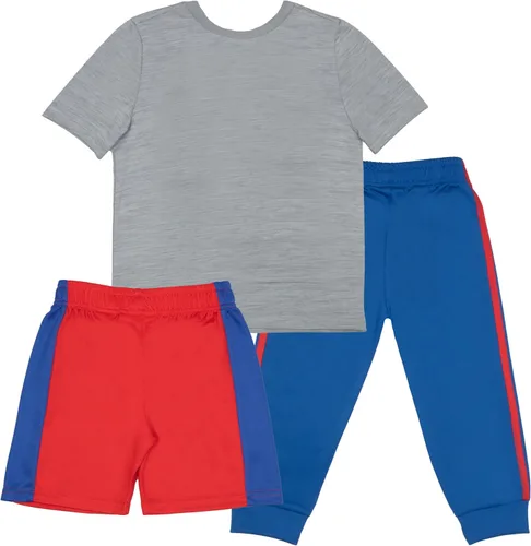 Vista 2 de Nickelodeon Paw Patrol Pups To The Rescue - Conjunto de 3 piezas para niños, camiseta de manga corta, pantalones cortos y pantalones deportivos