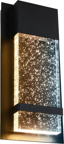 Vista 9 de Sunlite Aplique de pared LED, marco de metal negro con panel de vidrio efecto gota de lluvia, 4.75 pulgadas de ancho, luz diurna de 5000 K