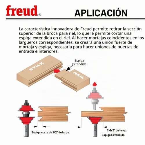 Vista 5 de Broca encaminadora Freud 99–001 1/2-pulgadas a 1–1/4 pulgadas con vástago 1/2 pulgada