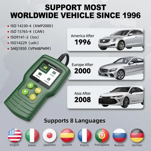 Vista 6 de Escáner OBD2 C302 Lector de Códigos para Verificación del Motor del Automóvil, Herramienta de Diagnóstico Automotriz CAN, Lee y Borra Códigos