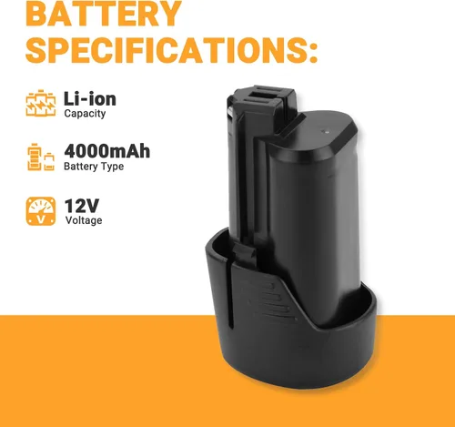 Vista 3 de Shentec Paquete de 2 baterías de 4000 mAh 12 V compatibles con Dremel 8240
