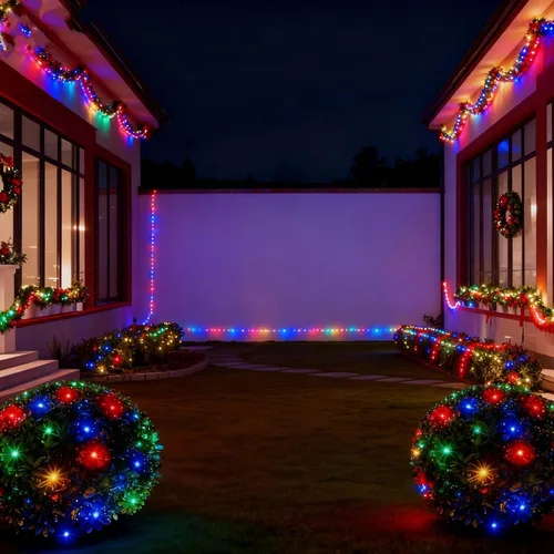 Vista 7 de Meteds 6 pies x 4 pies luces LED de red de Navidad con cable verde, luces de red impermeables certificadas UL conectables para arbustos, árboles