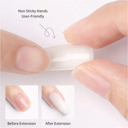 Vista 4 de VARNAIL Kit de extensión de uñas, gel de construcción sólido, gel de construcción de uñas no pegajoso con gel básico y herramientas, lámpara