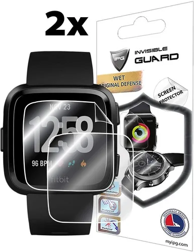 Vista 2 de IPG Para Fitbit VERSA Smartwatch (2X) Protector de pantalla 3D curvado (2 unidades) Invisible Ultra HD Película transparente anti arañazos Protector