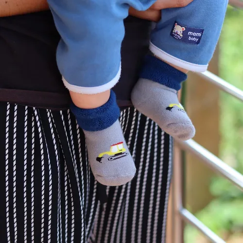 Vista 7 de RATIVE Newborn Baby Socks 0-6,6-12 Months Terry Turn Cuff Socks for Boys Girls