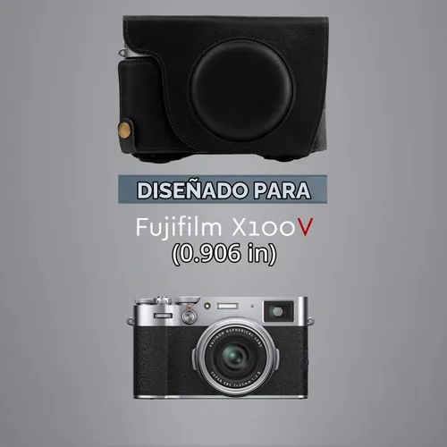 Vista 5 de MegaGear MG1892 Ever Ready - Funda de piel auténtica para cámara compatible con Fujifilm X100V, color negro