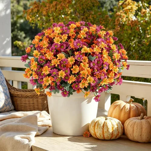 Vista 6 de 12 paquetes de flores de otoño artificiales, resistentes a los rayos UV 12