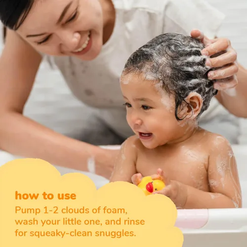 Vista 8 de Arau Baby Jabón corporal de espuma, repuesto de aroma cítrico, gel corporal espumoso natural a base de plantas para bebés, bebés y niños pequeños