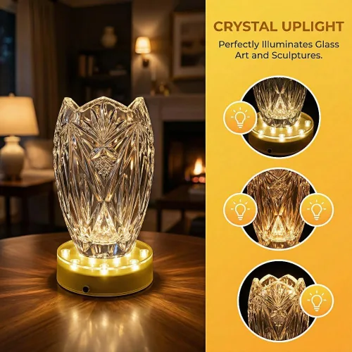 Vista 6 de Simplelight - Base de luz LED redonda de 4 pulgadas, color blanco suave, paquete individual Perfect for Glass Art, Ideal Led Display for Vases