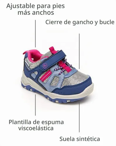 Vista 3 de Stride Rite 360 Boys' Artin 2.0 Sneaker Azul/Rosa