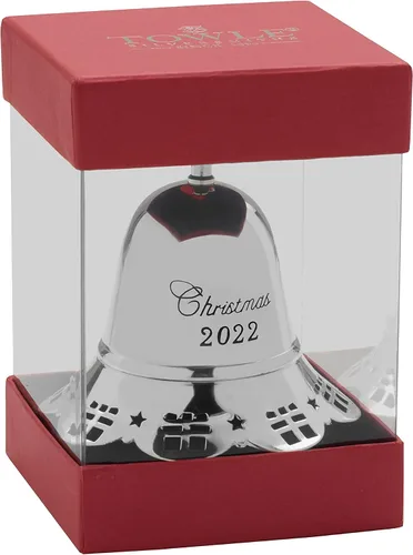 Vista 4 de Towle Adorno de campana musical con placa plateada 2022, 42ª edición