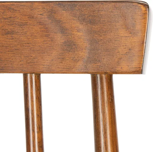 Vista 4 de SAFAVIEH Home Collection Priam Farmhouse - Silla de comedor con respaldo de husillo marrón nogal