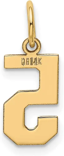 Vista 3 de Dije pequeño con número 5 pulido de oro amarillo de 14 k, 0.709 in x 0.276 in, Metal