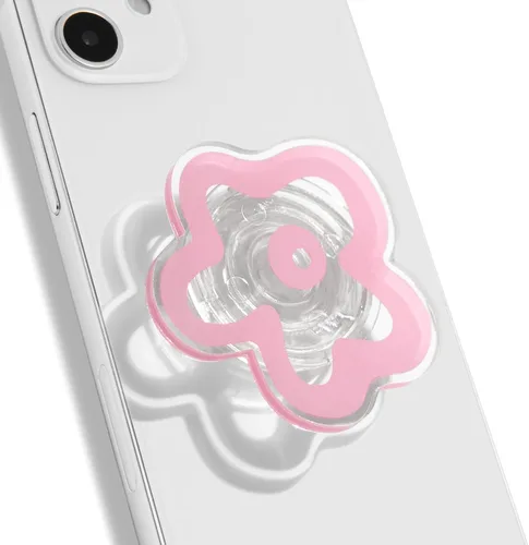 Vista 9 de OnTheGrip Lindo Diseño Transparente en Forma de Flor de Margarita Soporte de Teléfono Móvil Plegable Multifuncional para Smartphone, Tablet