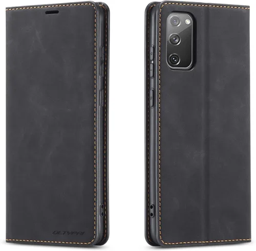 Vista 19 de QLTYPRI Funda tipo cartera para Samsung Galaxy S20 FE, 3 tarjeteros, color verde Funda de piel sintética de alta calidad, cierre magnético