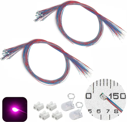 Vista 33 de 50 piezas de LED micro precableados con soldadura previa, LEDs SMD 0805 con accesorios de montaje para construcción de modelos para principiantes