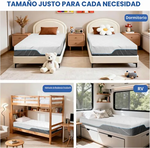 Vista 8 de Vipbear Colchón individual de espuma viscoelástica extra firme de 8