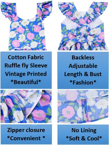 Vista 152 de Vestido de verano para niña, de algodón, con diseño floral