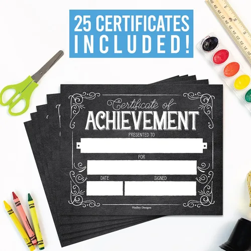 Vista 2 de Certificado de Premios de Logro -25 Certificados de Premio a Granel para Estudiantes y Empleados del Mes, Papel Certificado Vintage, Excelencia