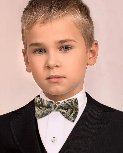 Vista 6 de HISDERN Corbatas de lazo para niños preatadas, pajaritas ajustables para niños, con clip, divertidos corbatines estampados para bodas y fiestas
