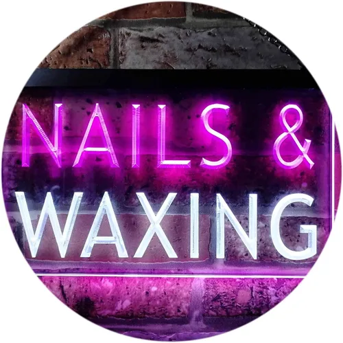 Vista 10 de ADVPRO Nails Waxing Beauty Salon Display Dual Color LED Neon Sign Blue & Red 12" x 8.5" st6s32-i0358-br