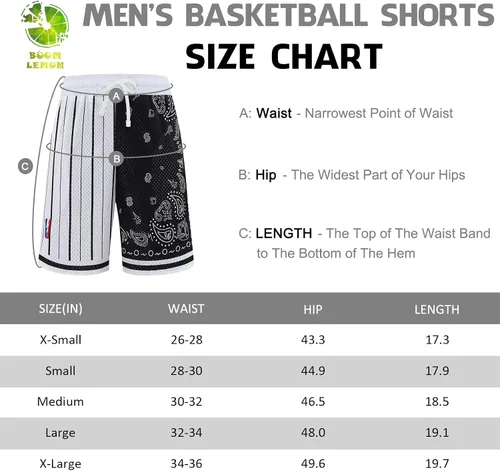 Vista 7 de BOOMLEMON Pantalones cortos de baloncesto para hombre, pantalones cortos de entrenamiento atléticos de cachemira, pantalones cortos de malla