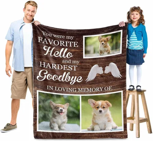 Vista 3 de in Loving Memory of Dog - Manta de memoria personalizada de collage de fotos de mascotas, manta suave y manta de 30 x 40 pulgadas, regalo
