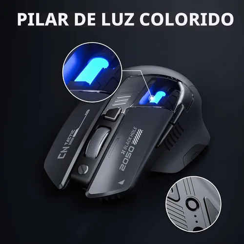 Vista 3 de INPHIC A9 V2 Explorer Wireless Gaming Mouse, Tri-Mode, Rechargeable