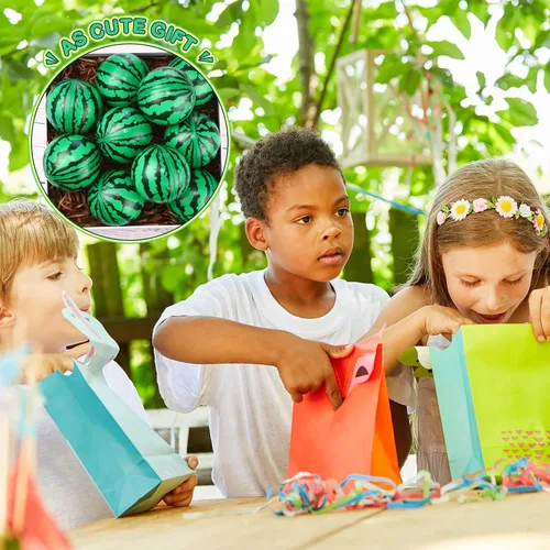 Vista 7 de 20 bolas de estrés a granel de 2.5 pulgadas de sandía para fiesta, mini bolas de espuma para aliviar el estrés, juguete sensorial con bolsas
