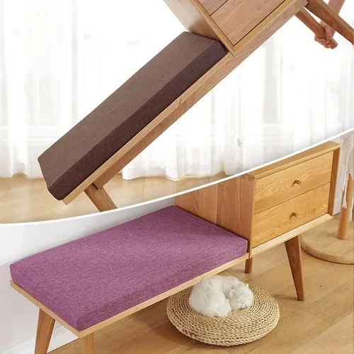 Vista 7 de Cojines de banco personalizados, almohadillas de banco antideslizantes, cojín de asiento de muebles de espuma gruesa, cojín de ventana de bahía