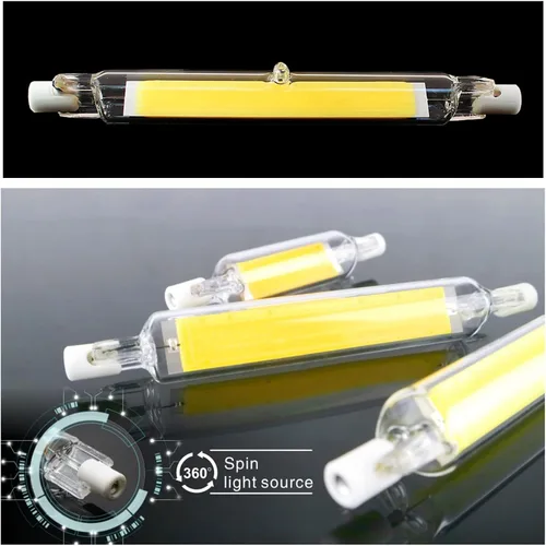 Vista 7 de Bombilla LED R7S de 20 W (paquete de 2) 100 W, equivalente a halógeno, 6000 K, luz blanca diurna tipo J T3, luz de inundación de doble extremo